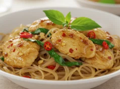 Basil Chicken with Vermicelli