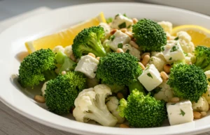 Broccoli and Cauliflower Salad With Feta